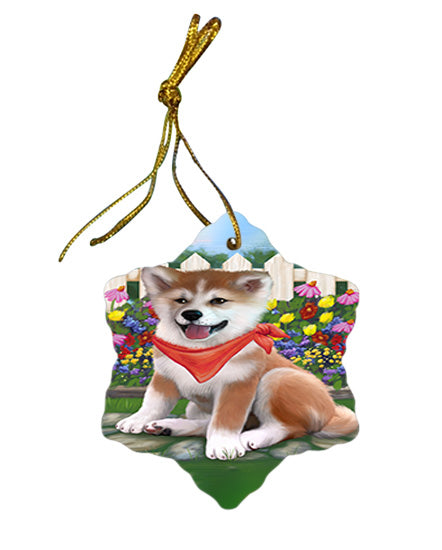 Spring Floral Shiba Inu Dog Star Porcelain Ornament SPOR52156
