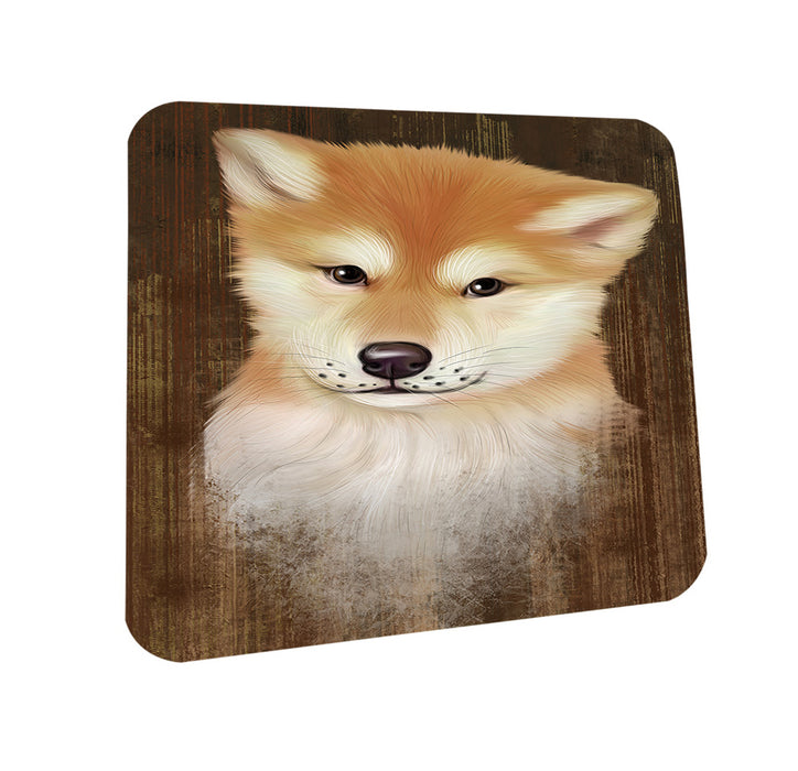 Rustic Shiba Inu Dog Coasters Set of 4 CST50446