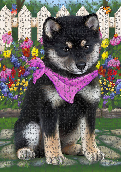 Spring Floral Shiba Inu Dog Puzzle with Photo Tin PUZL54195