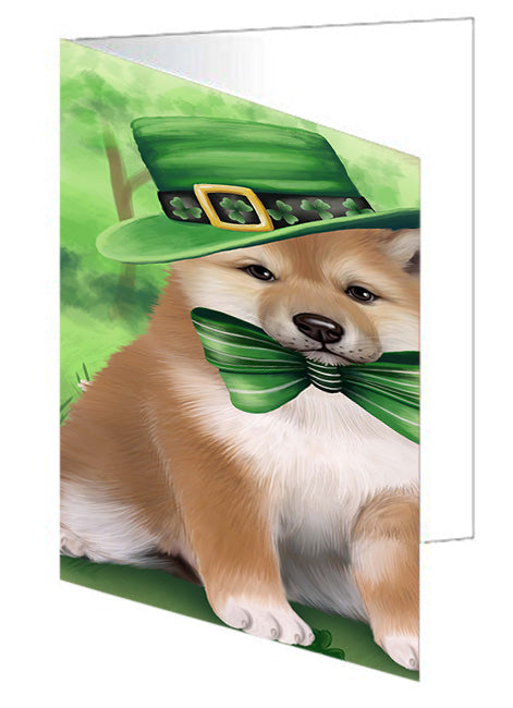 St. Patricks Day Irish Portrait Shiba Inu Dog Handmade Artwork Assorted Pets Greeting Cards and Note Cards with Envelopes for All Occasions and Holiday Seasons GCD52229