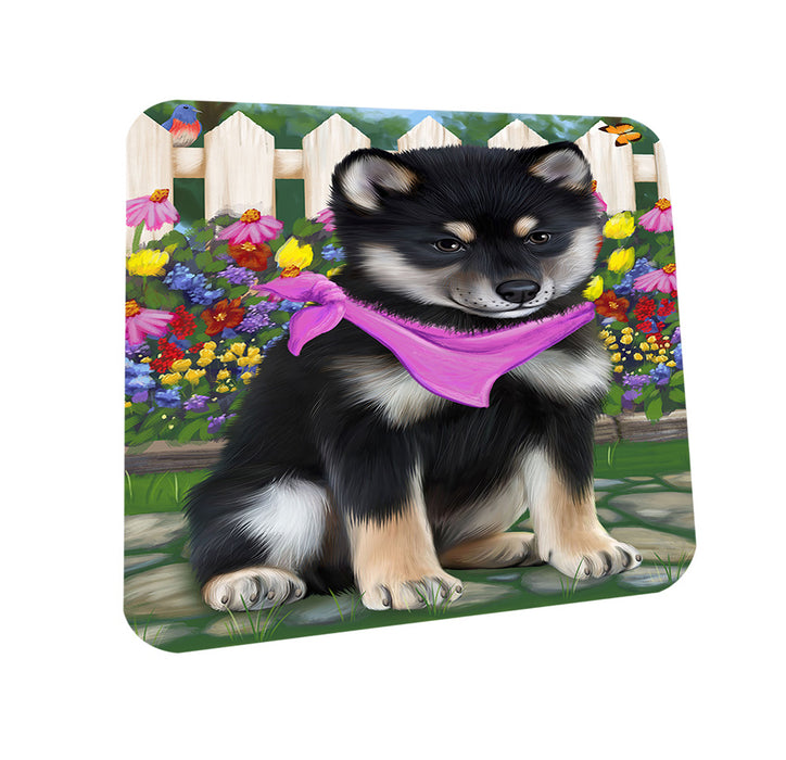 Spring Floral Shiba Inu Dog Coasters Set of 4 CST52125