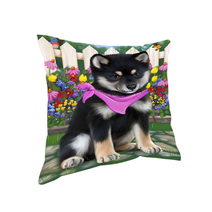 Spring Floral Shiba Inu Dog Pillow PIL56508
