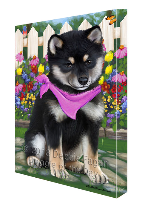 Spring Floral Shiba Inu Dog Canvas Wall Art CVS67219
