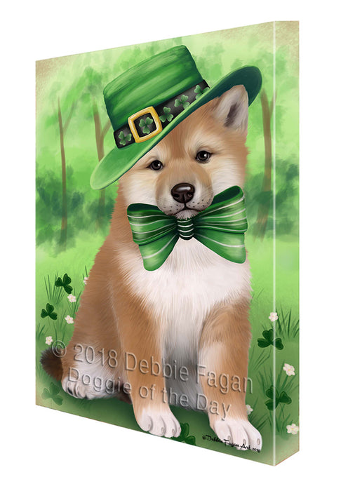 St. Patricks Day Irish Portrait Shiba Inu Dog Canvas Wall Art CVS59493