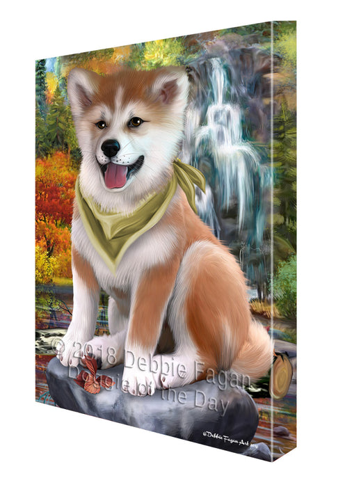 Scenic Waterfall Shiba Inu Dog Canvas Wall Art CVS61194