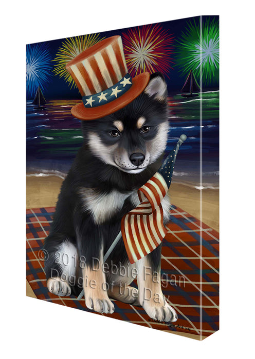 4th of July Independence Day Firework Shiba Inu Dog Canvas Wall Art CVS56721