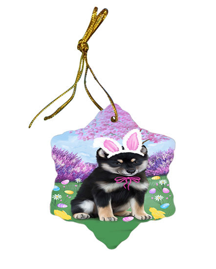 Shiba Inu Dog Easter Holiday Star Porcelain Ornament SPOR49259