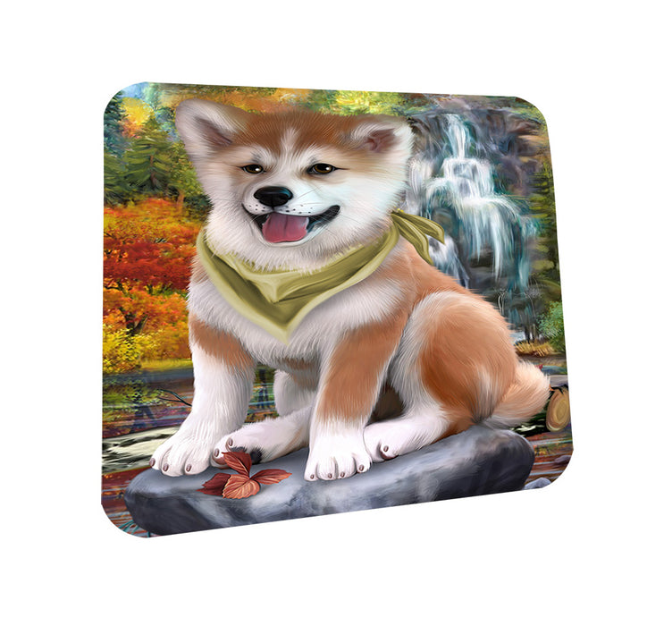 Scenic Waterfall Shiba Inu Dog Coasters Set of 4 CST49468