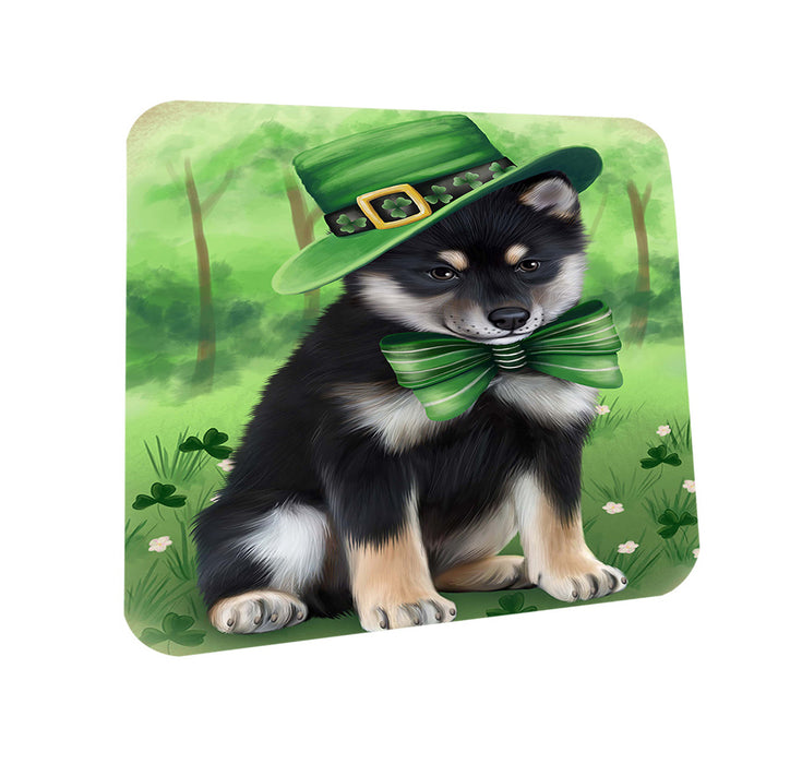 St. Patricks Day Irish Portrait Shiba Inu Dog Coasters Set of 4 CST49360