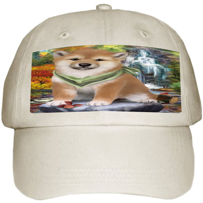 Scenic Waterfall Shiba Inu Dog Ball Hat Cap HAT52365