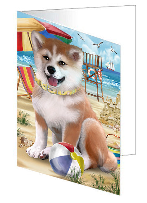 Pet Friendly Beach Shiba Inu Dog Handmade Artwork Assorted Pets Greeting Cards and Note Cards with Envelopes for All Occasions and Holiday Seasons GCD54305