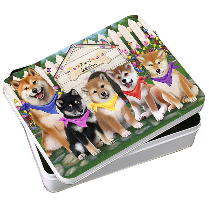 Spring Dog House Shiba Inus Dog Photo Storage Tin PITN50131