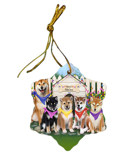 Spring Dog House Shiba Inus Dog Star Porcelain Ornament SPOR50123