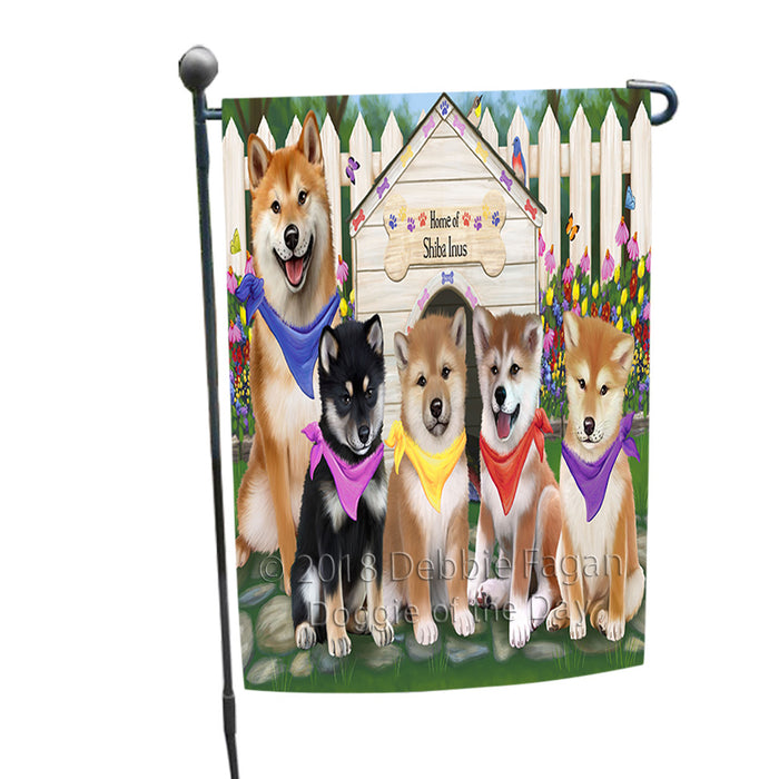 Spring Dog House Shiba Inus Dog Garden Flag GFLG49960