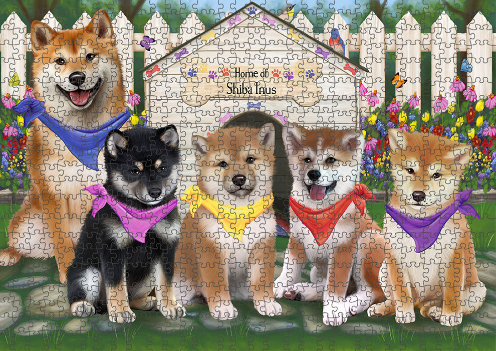 Spring Dog House Shiba Inus Dog Puzzle with Photo Tin PUZL54099