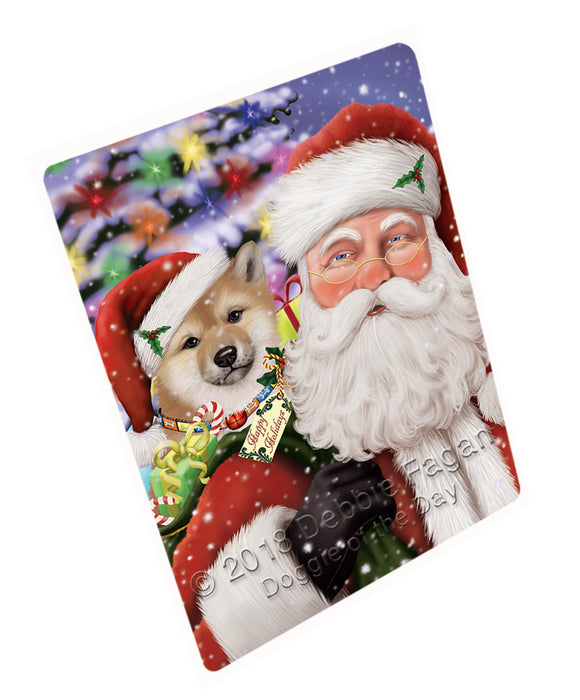 Santa Carrying Shiba Inu Dog and Christmas Presents Large Refrigerator / Dishwasher Magnet RMAG84990