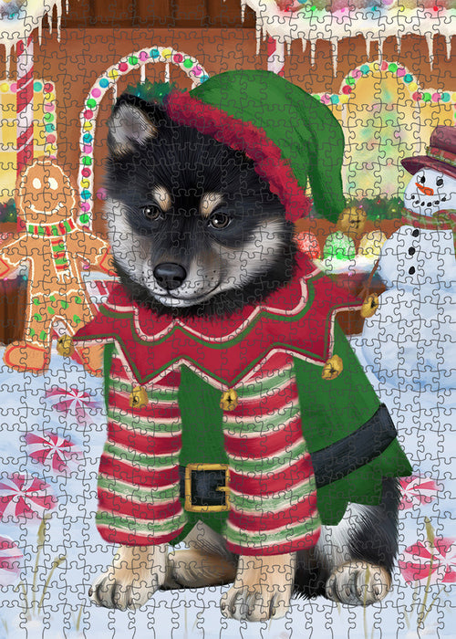 Christmas Gingerbread House Candyfest Shiba Inu Dog Puzzle with Photo Tin PUZL94392