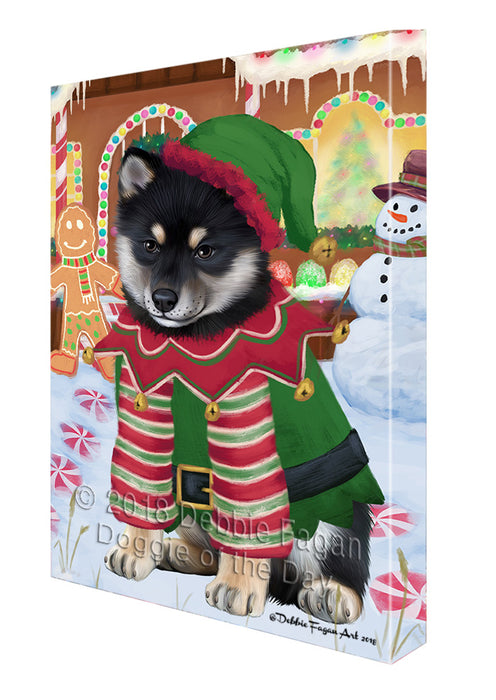 Christmas Gingerbread House Candyfest Shiba Inu Dog Canvas Print Wall Art Décor CVS131156