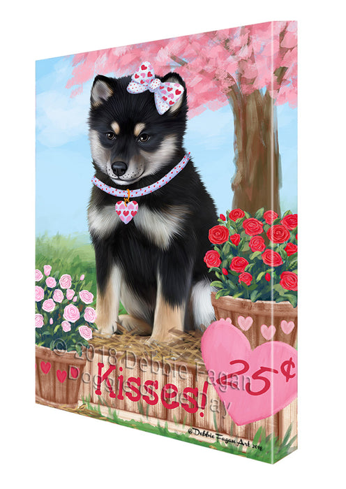 Rosie 25 Cent Kisses Shiba Inu Dog Canvas Print Wall Art Décor CVS126503
