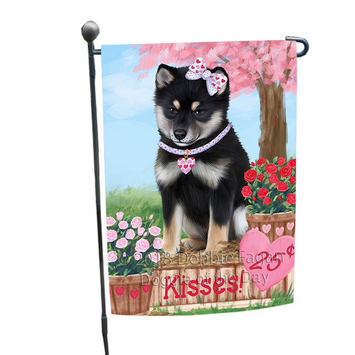 Rosie 25 Cent Kisses Shiba Inu Dog Garden Flag GFLG56579