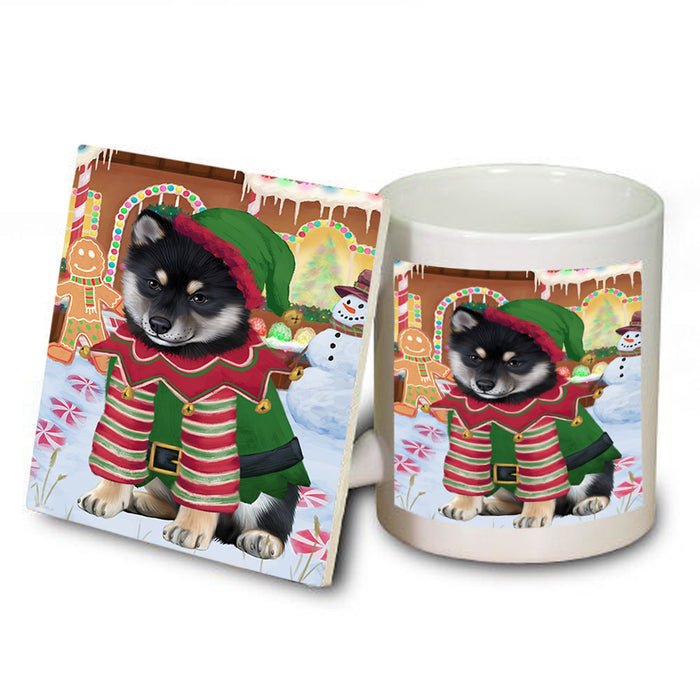 Christmas Gingerbread House Candyfest Shiba Inu Dog Mug and Coaster Set MUC56540