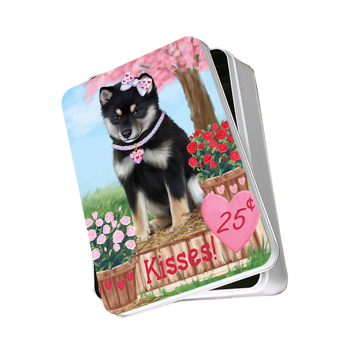 Rosie 25 Cent Kisses Shiba Inu Dog Photo Storage Tin PITN55974