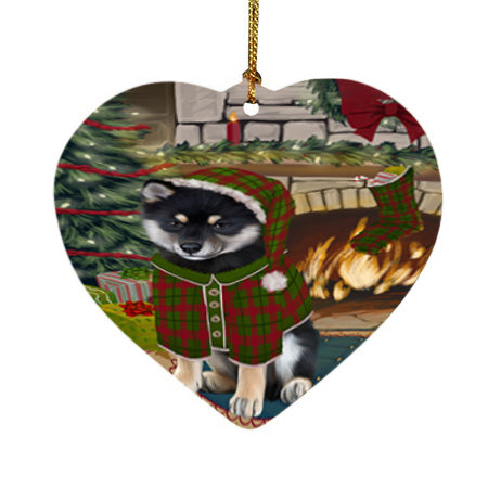 The Stocking was Hung Shiba Inu Dog Heart Christmas Ornament HPOR55970
