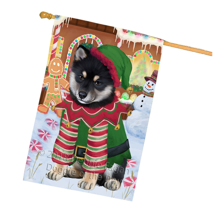 Christmas Gingerbread House Candyfest Shiba Inu Dog House Flag FLG57232