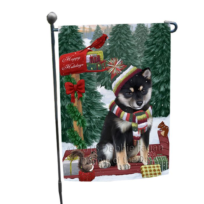 Merry Christmas Woodland Sled Shiba Inu Dog Garden Flag GFLG55329