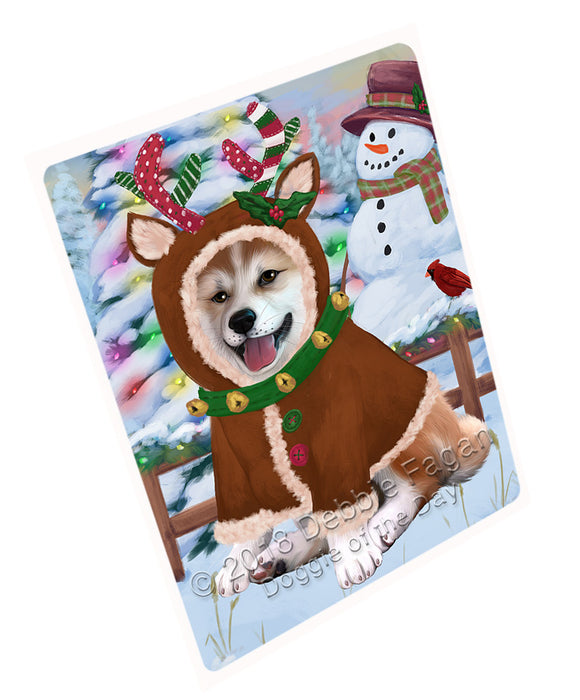 Christmas Gingerbread House Candyfest Shiba Inu Dog Magnet MAG74784 (Small 5.5" x 4.25")