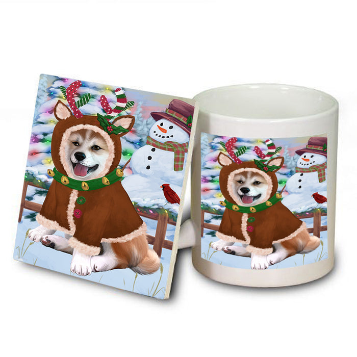 Christmas Gingerbread House Candyfest Shiba Inu Dog Mug and Coaster Set MUC56541