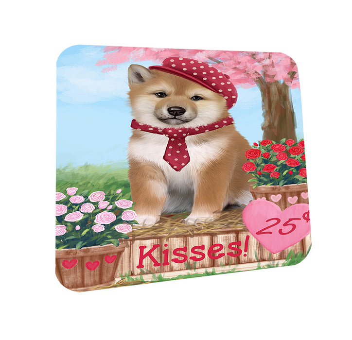 Rosie 25 Cent Kisses Shiba Inu Dog Coasters Set of 4 CST55990