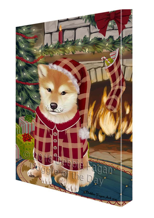 The Stocking was Hung Shiba Inu Dog Canvas Print Wall Art Décor CVS120464