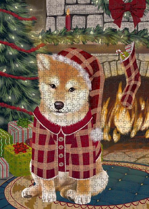 The Stocking was Hung Shiba Inu Dog Puzzle with Photo Tin PUZL90664