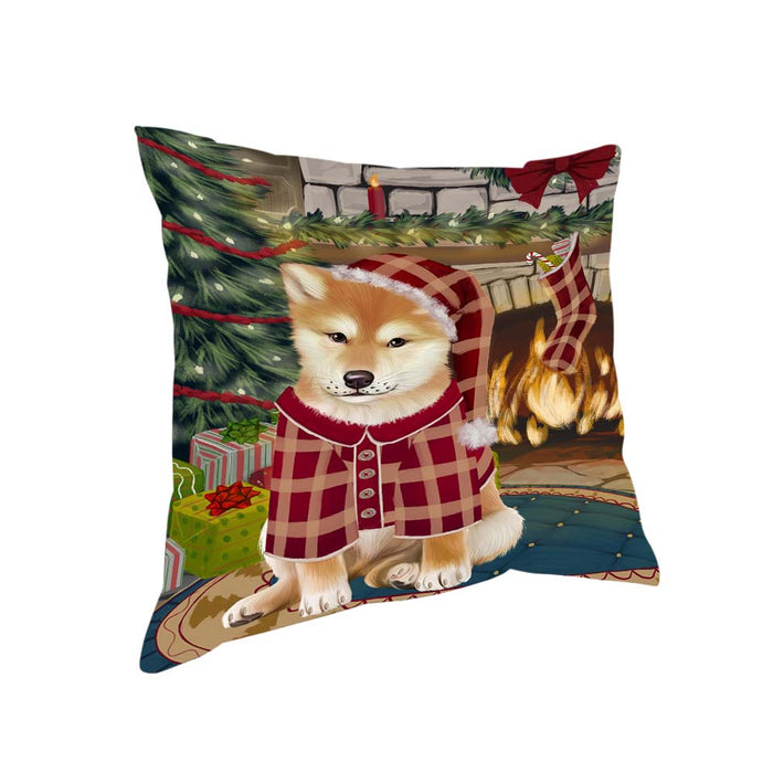 The Stocking was Hung Shiba Inu Dog Pillow PIL71388