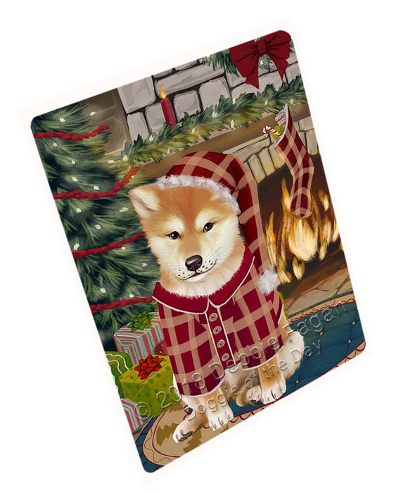 The Stocking was Hung Shiba Inu Dog Magnet MAG71982 (Small 5.5" x 4.25")
