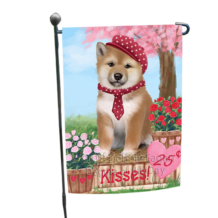 Rosie 25 Cent Kisses Shiba Inu Dog Garden Flag GFLG56580