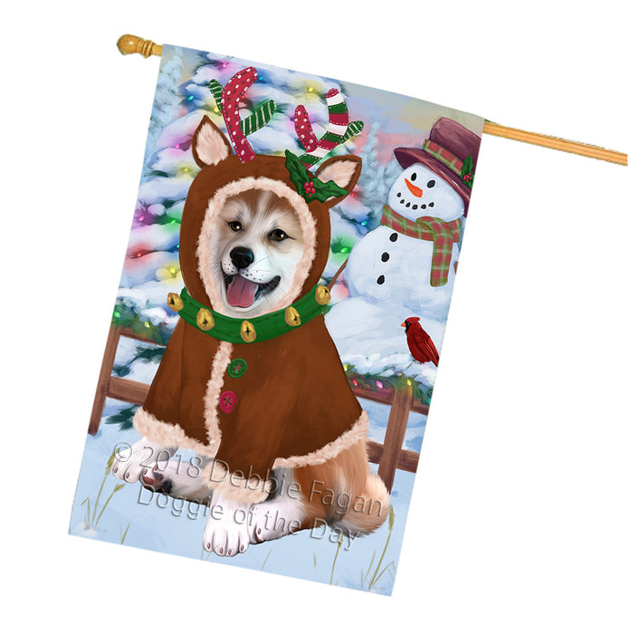 Christmas Gingerbread House Candyfest Shiba Inu Dog House Flag FLG57233