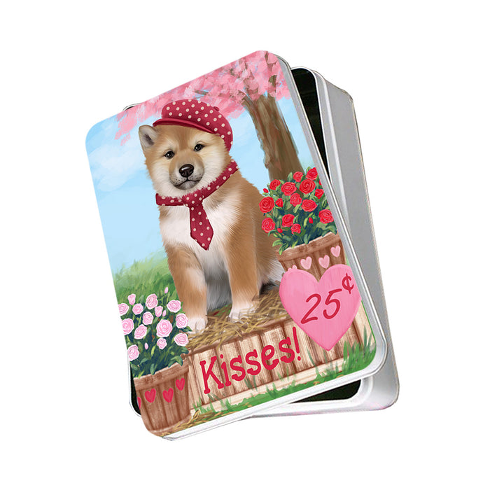 Rosie 25 Cent Kisses Shiba Inu Dog Photo Storage Tin PITN55975