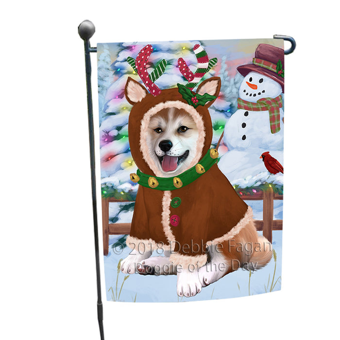 Christmas Gingerbread House Candyfest Shiba Inu Dog Garden Flag GFLG57177