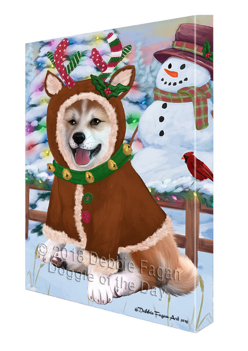 Christmas Gingerbread House Candyfest Shiba Inu Dog Canvas Print Wall Art Décor CVS131165