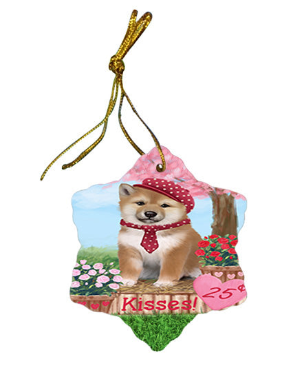 Rosie 25 Cent Kisses Shiba Inu Dog Star Porcelain Ornament SPOR56388
