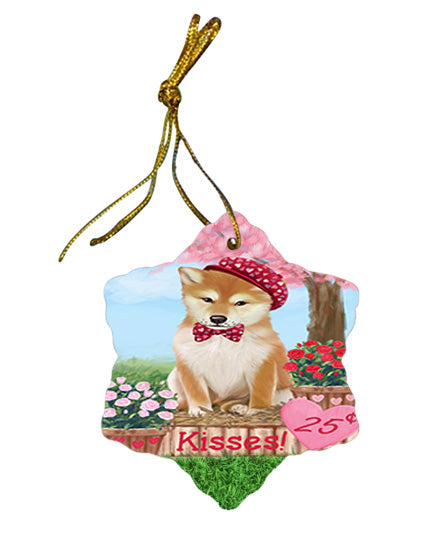 Rosie 25 Cent Kisses Shiba Inu Dog Star Porcelain Ornament SPOR56389