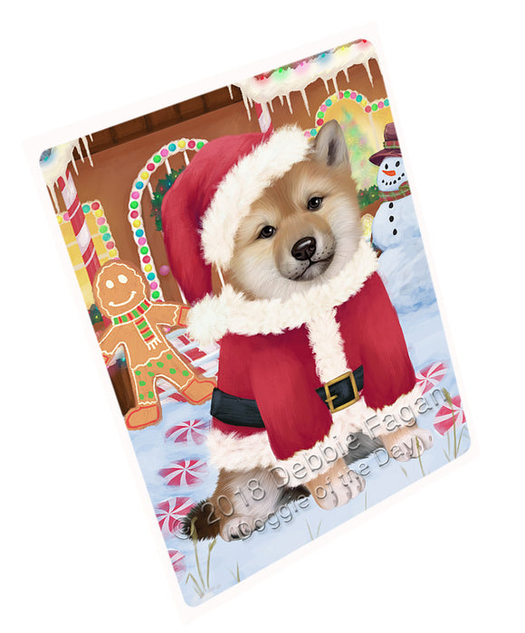 Christmas Gingerbread House Candyfest Shiba Inu Dog Magnet MAG74787 (Small 5.5" x 4.25")