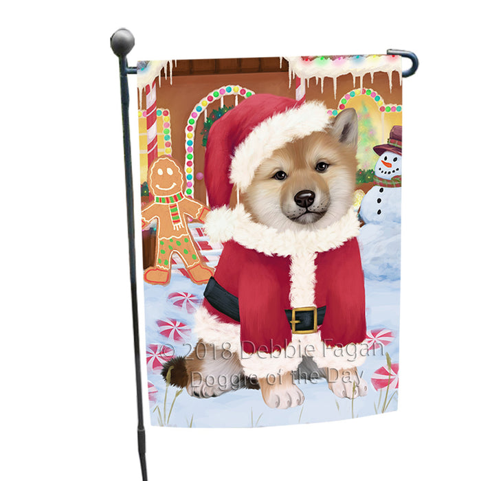 Christmas Gingerbread House Candyfest Shiba Inu Dog Garden Flag GFLG57178