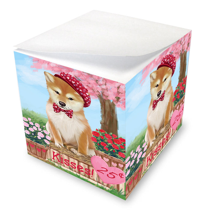 Rosie 25 Cent Kisses Shiba Inu Dog Note Cube NOC54105
