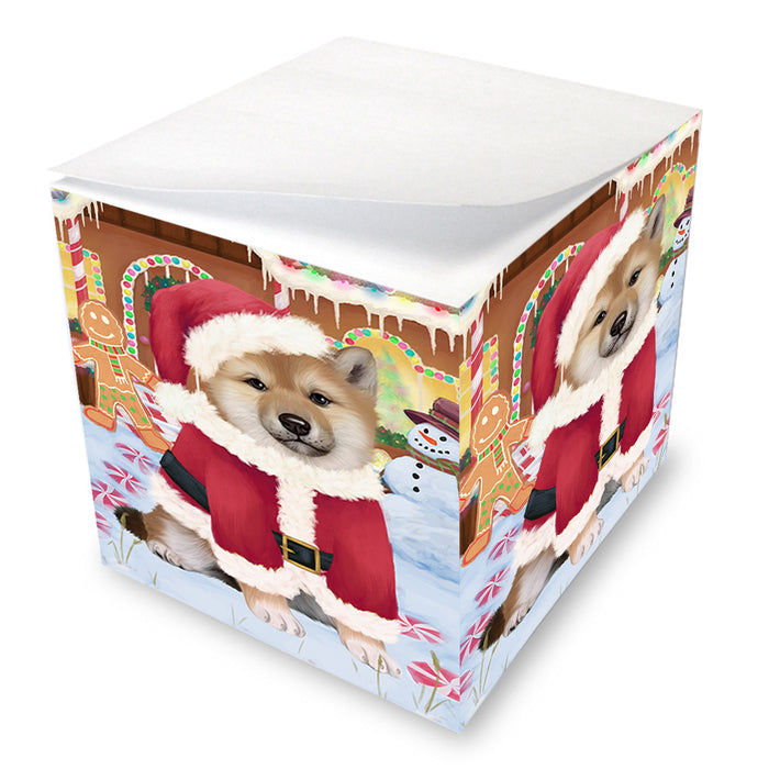 Christmas Gingerbread House Candyfest Shiba Inu Dog Note Cube NOC54622
