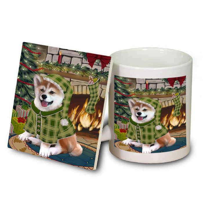 The Stocking was Hung Shiba Inu Dog Mug and Coaster Set MUC55608