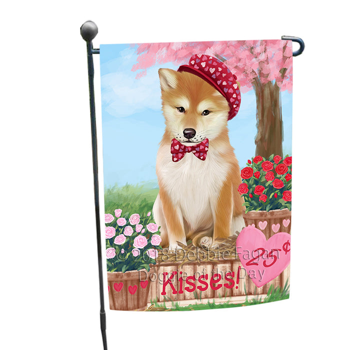 Rosie 25 Cent Kisses Shiba Inu Dog Garden Flag GFLG56581