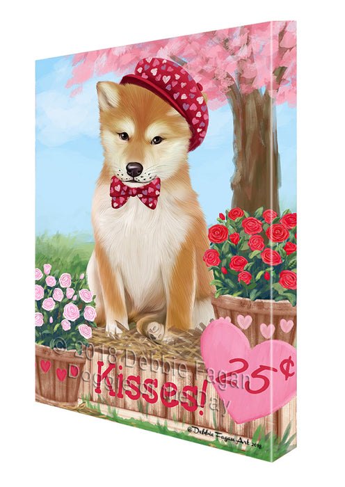 Rosie 25 Cent Kisses Shiba Inu Dog Canvas Print Wall Art Décor CVS126521